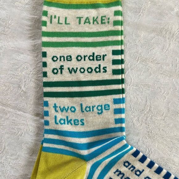 Blue Q Mens Cotton Crew Socks Nature Order Camping Forest - Picture 3 of 6